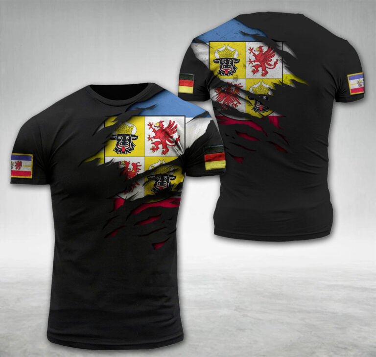 Mecklenburg-Vorpommern Germany National Flag T-shirt I04