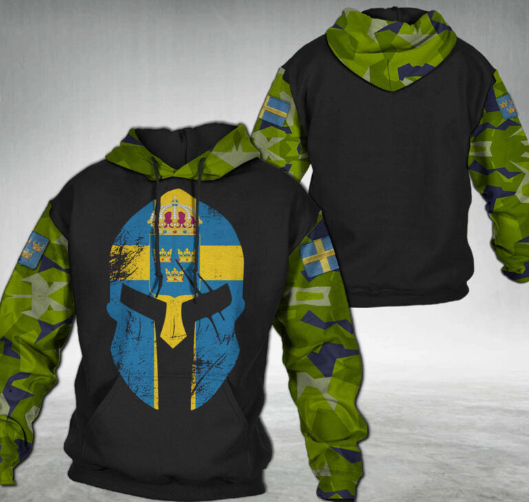 Sweden spartan flag camo hoodie FL7
