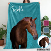 Personalized Upload Your Photo Horse Sherpa or Fleece Blanket Printed