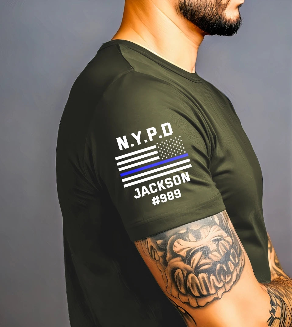 Personalized US Police Department Custom Name & ID T-shirt Printed
