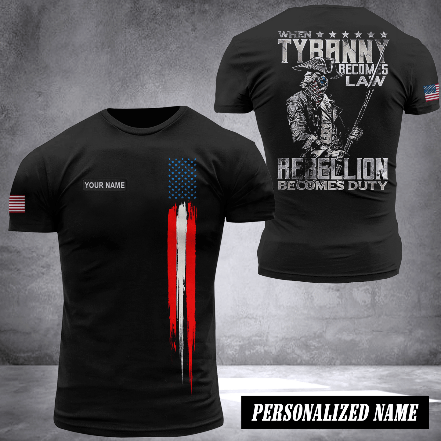 USA Flag Stripe customize T-shirt