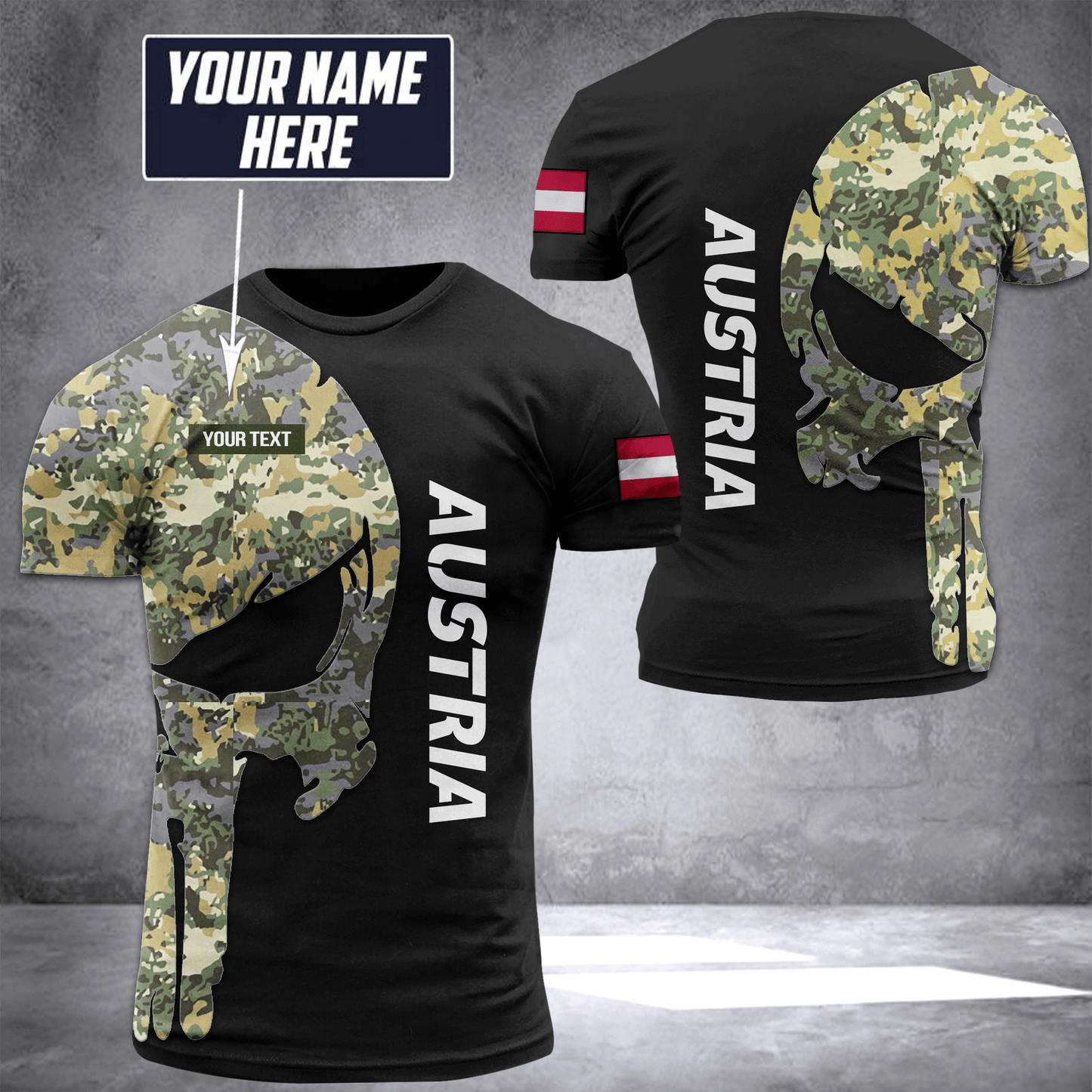 Austria camo pun customize T-shirt