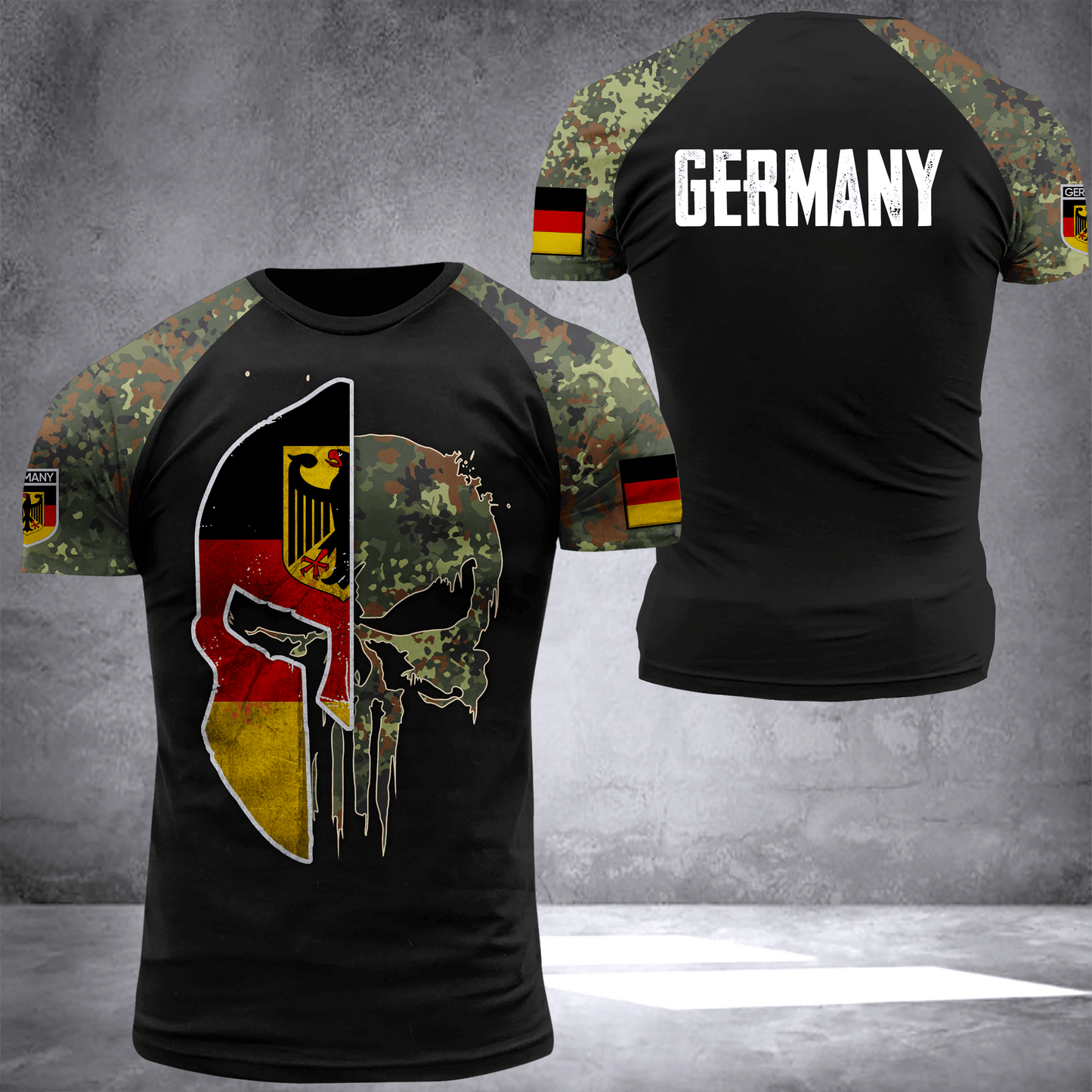 Germany spartan camo National Flag T-shirt I02