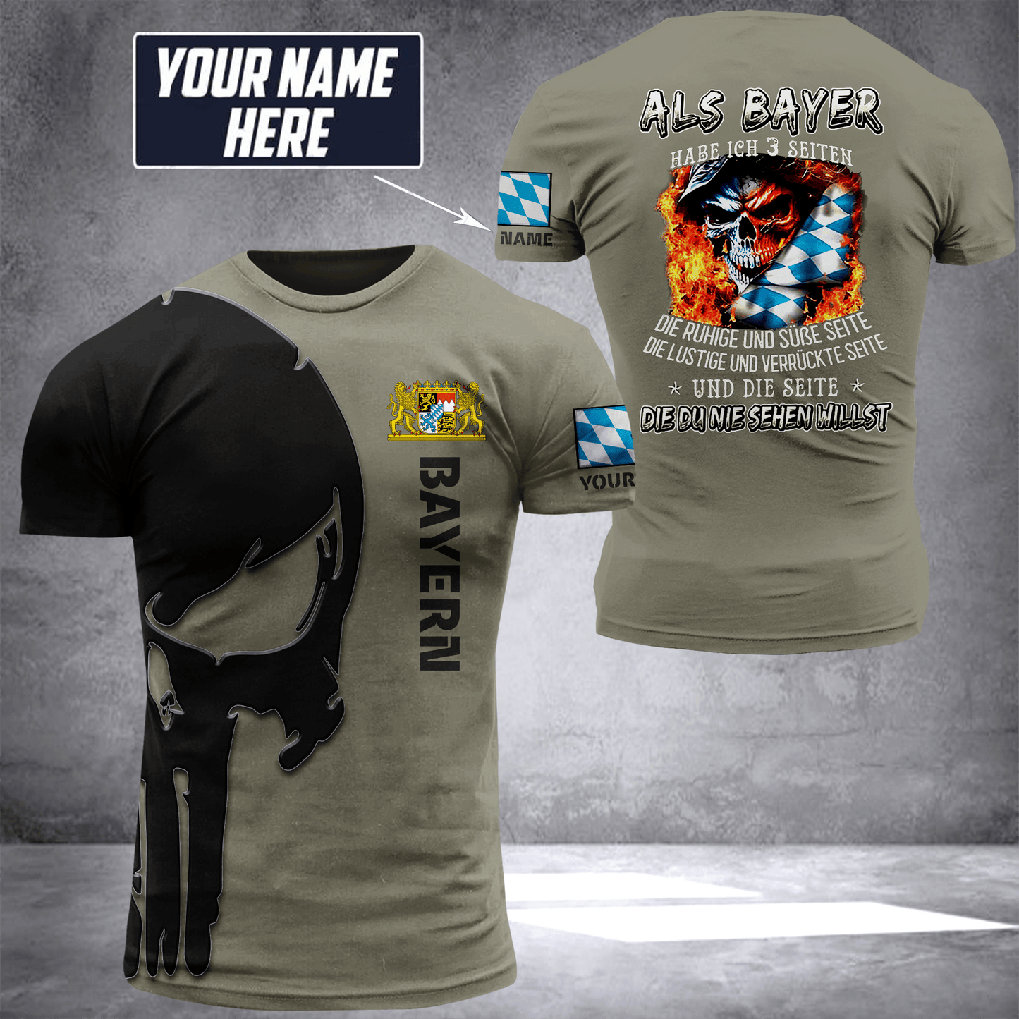 bayern bavaria pun customize T-shirt