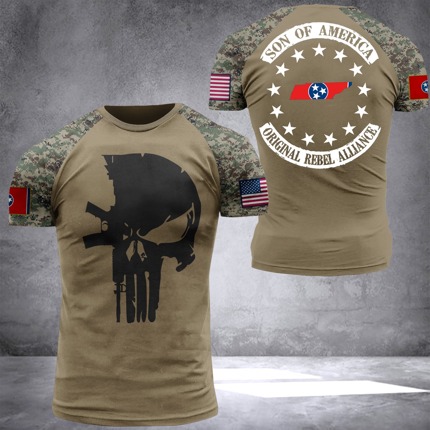 Tennessee son of america camo National Flag T-shirt