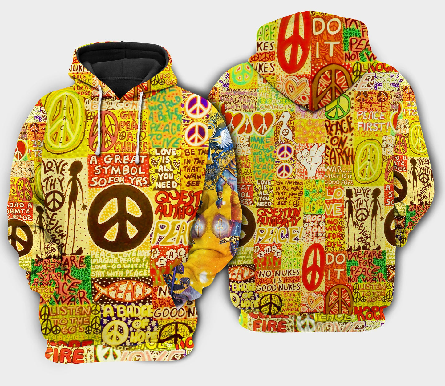 Hippie Peace Sign hoodie 3d printed