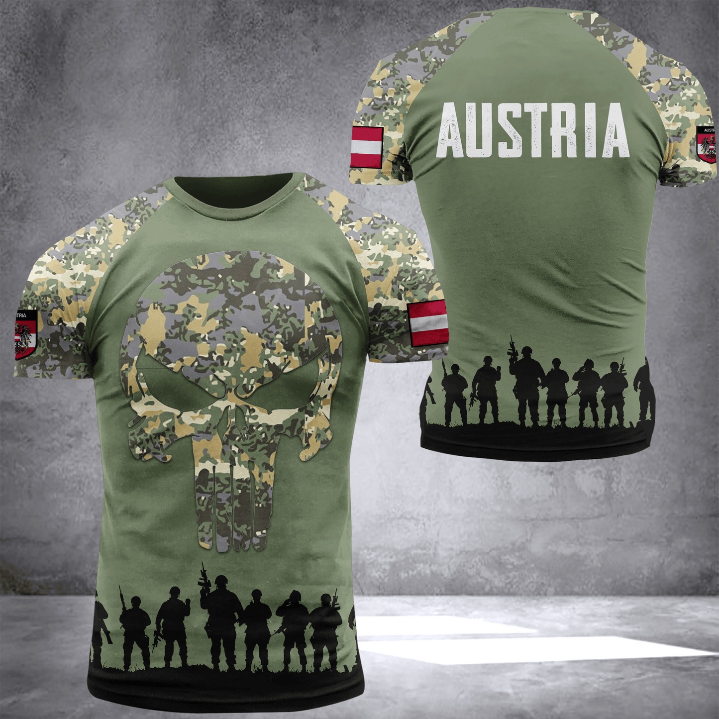 Austria soldier camo T-shirt 2409