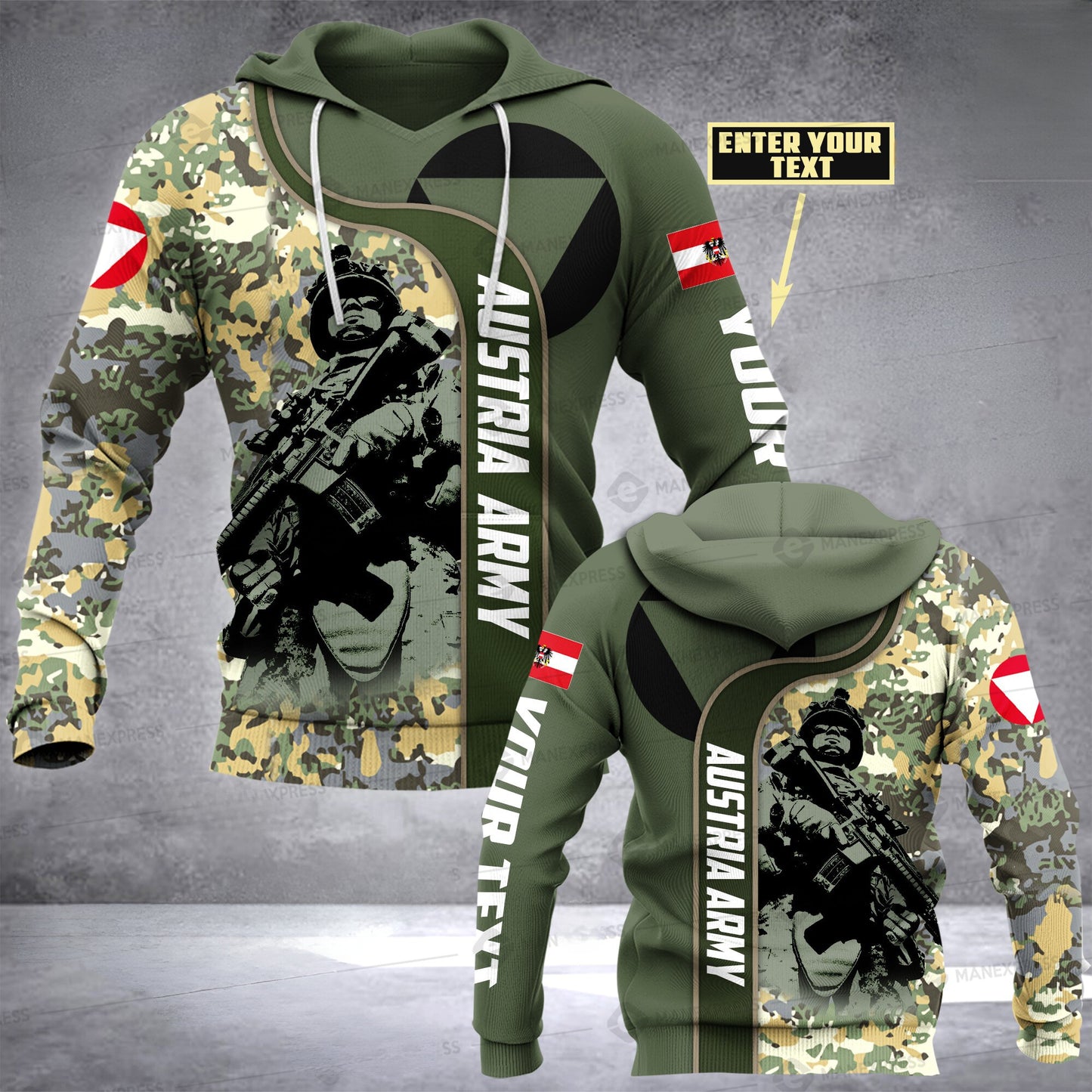 Austria soldier HOODIE hoodie customize 3d printed art