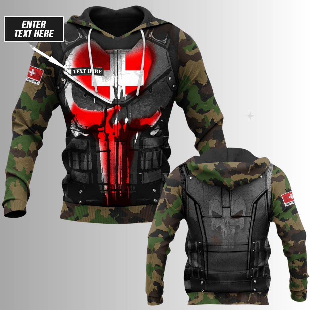 Switzerland soldier HOODIE customize 3d printed pun camo 101