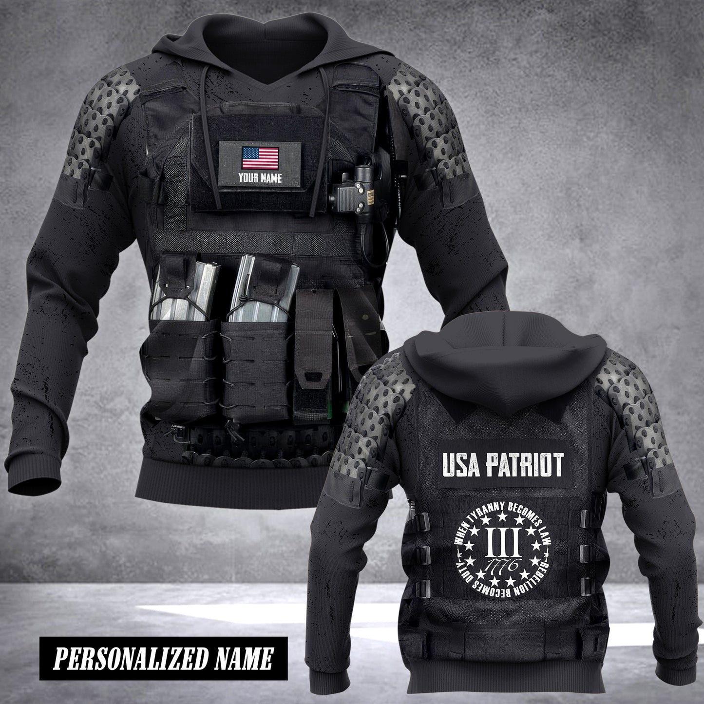 USA patriot customize hoodie flag 3d