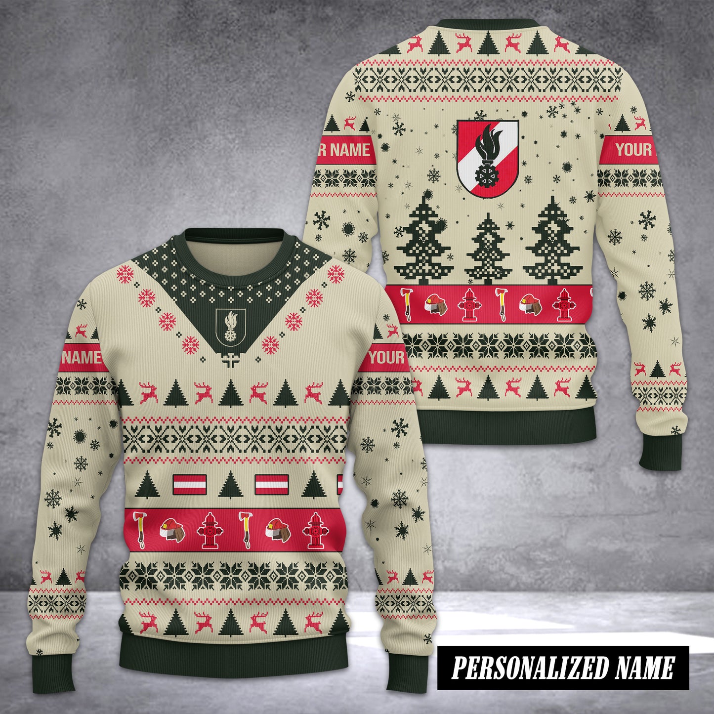Firefighter Austria Ugly Sweater Christmas Customize 3d printed