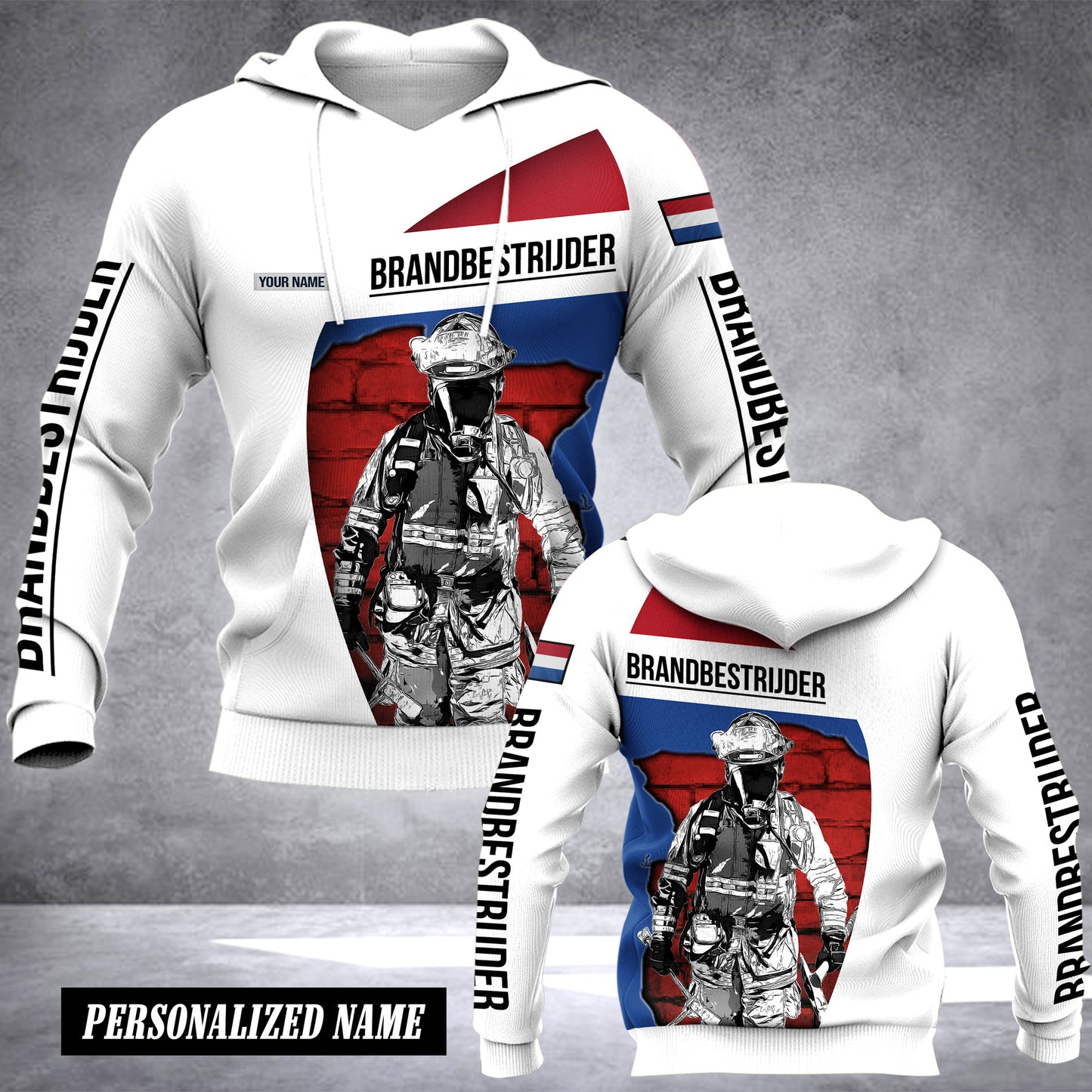 Firefighter Netherlands customize hoodie flag