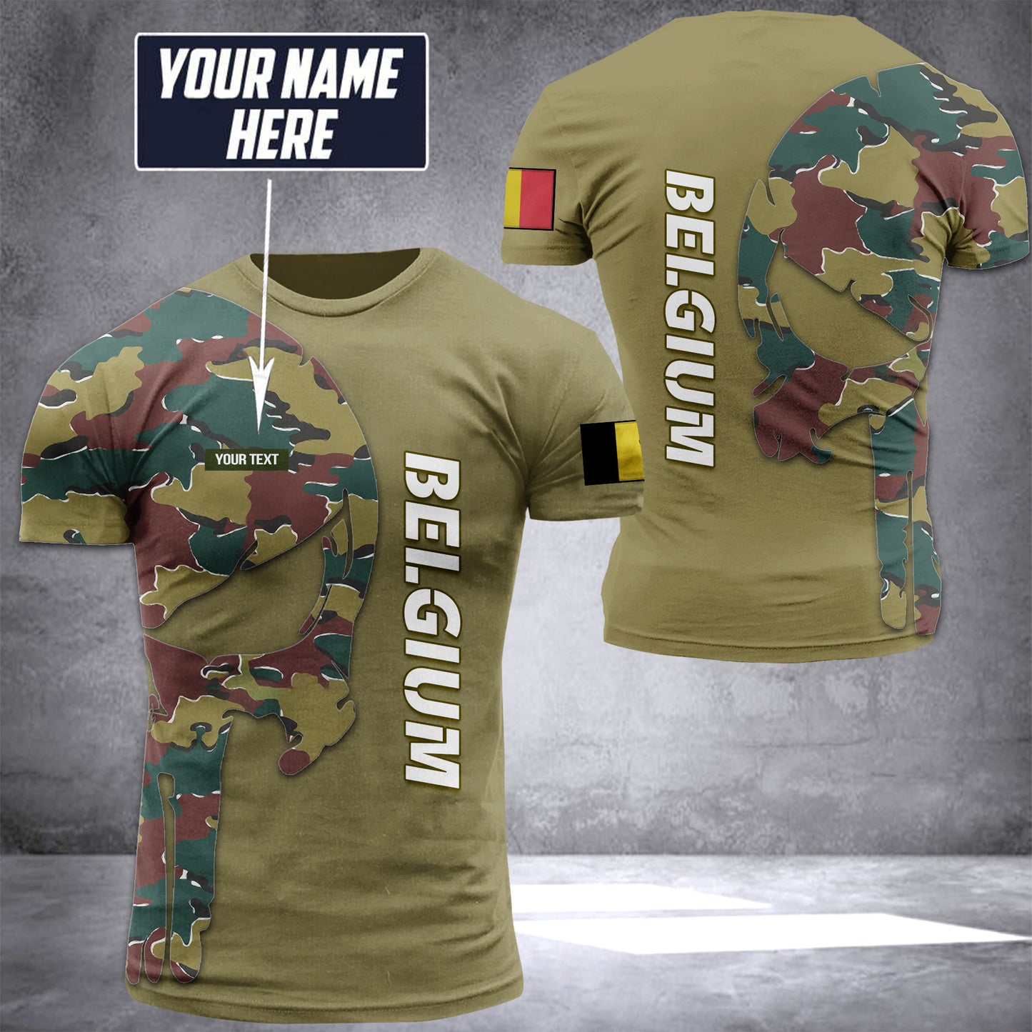Belgium camo pun customize T-shirt 2452