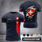 Switzerland customize T-shirt back