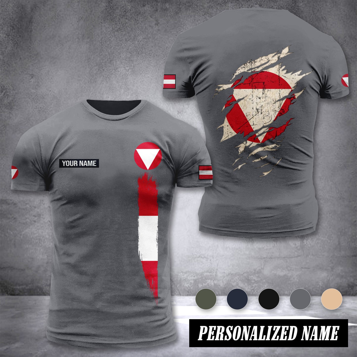 Soldier Austria customize T-shirt back