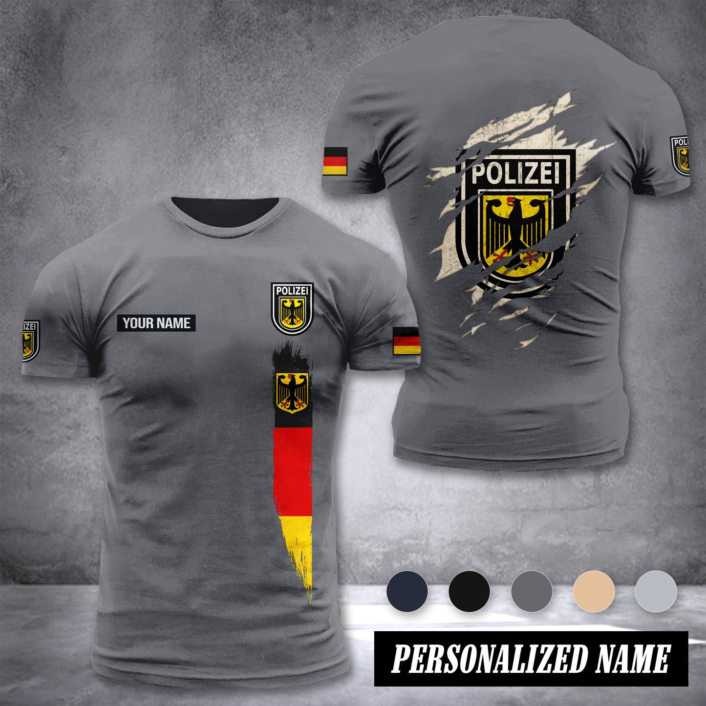 Polizei Germany customize T-shirt back