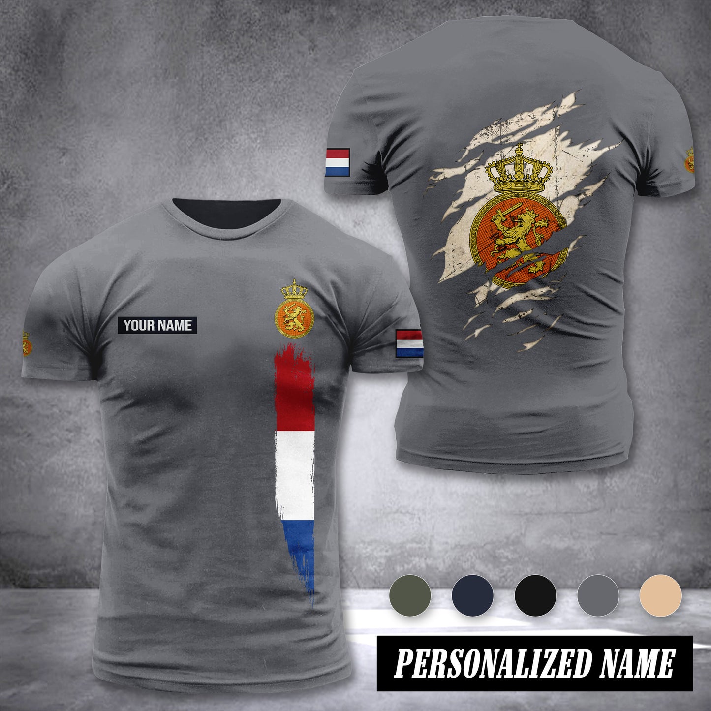 Soldier Netherland customize T-shirt back army