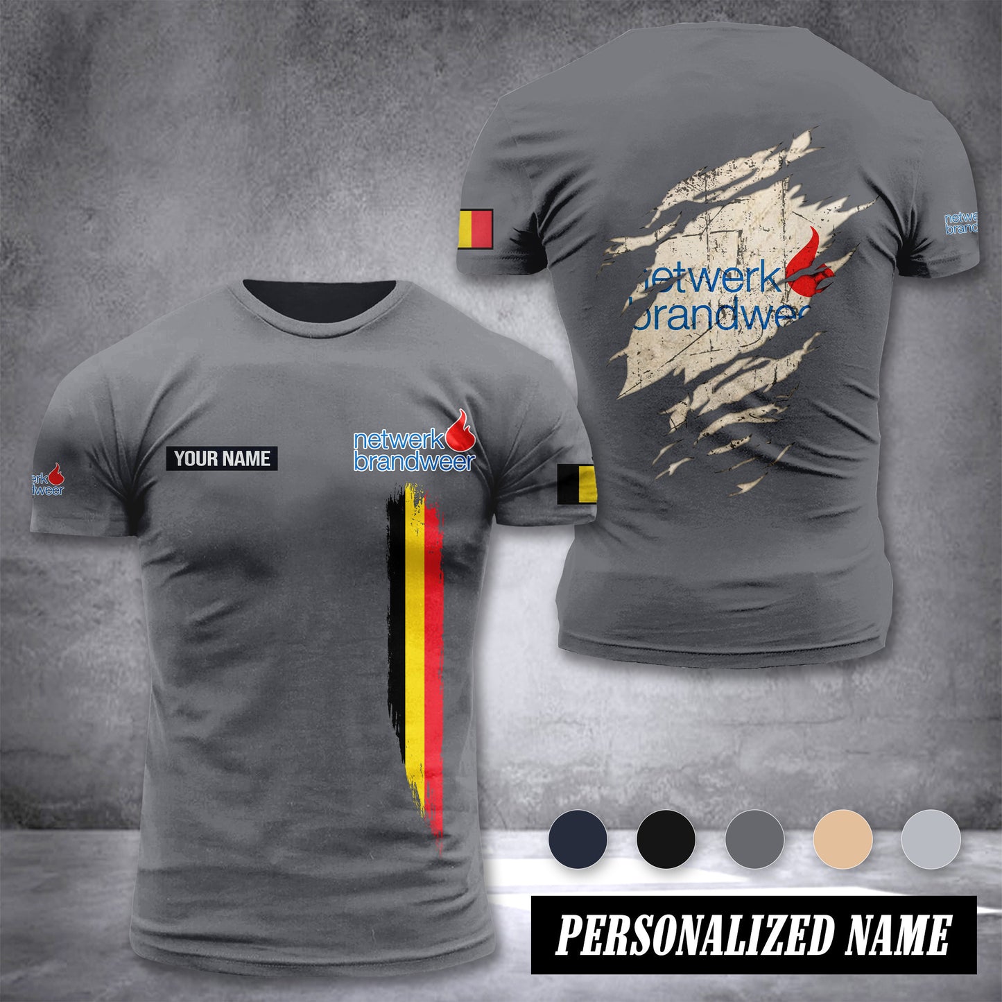 Brandweer customize T-shirt back