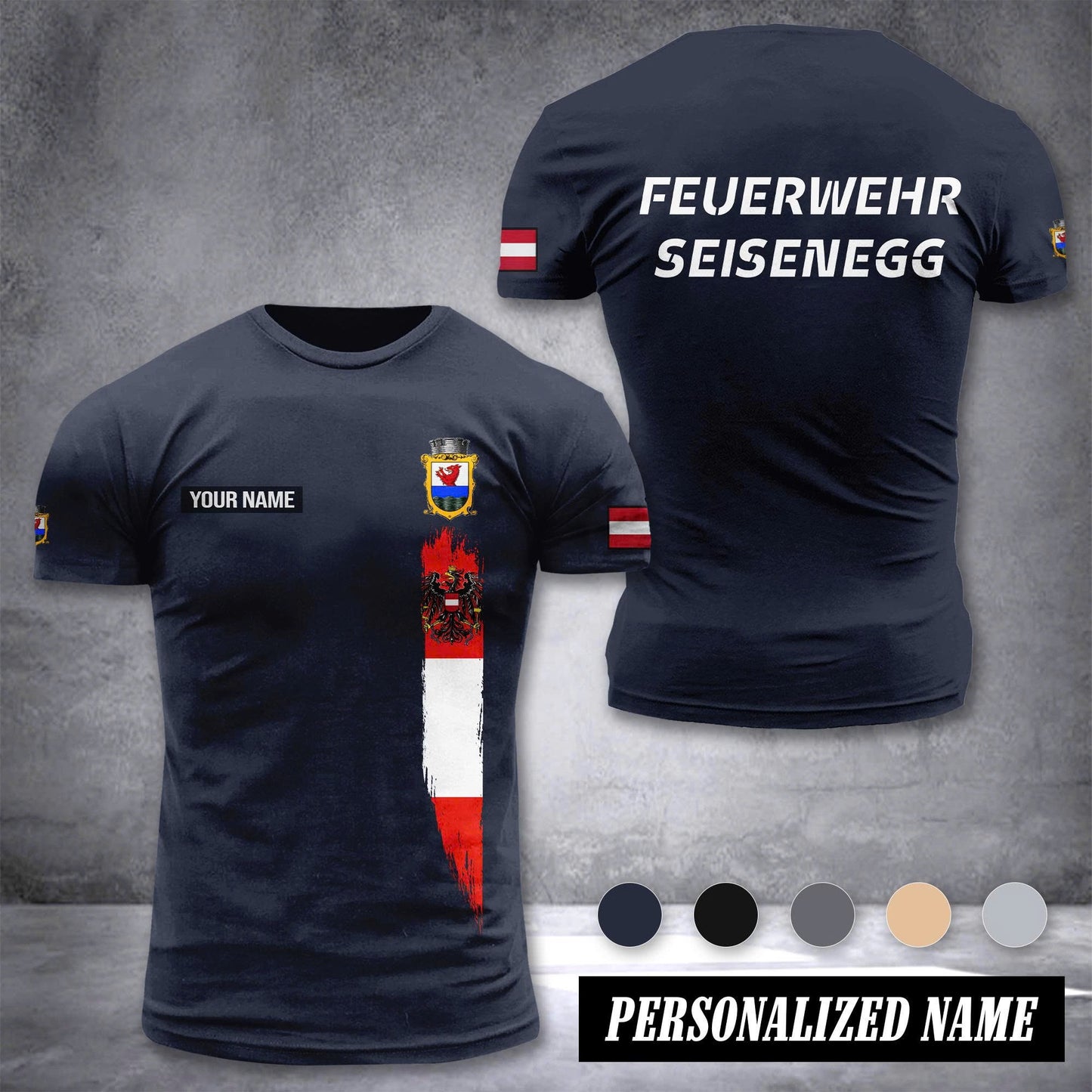 Feuerwehr Firefighter Amstetten customize T-shirt back