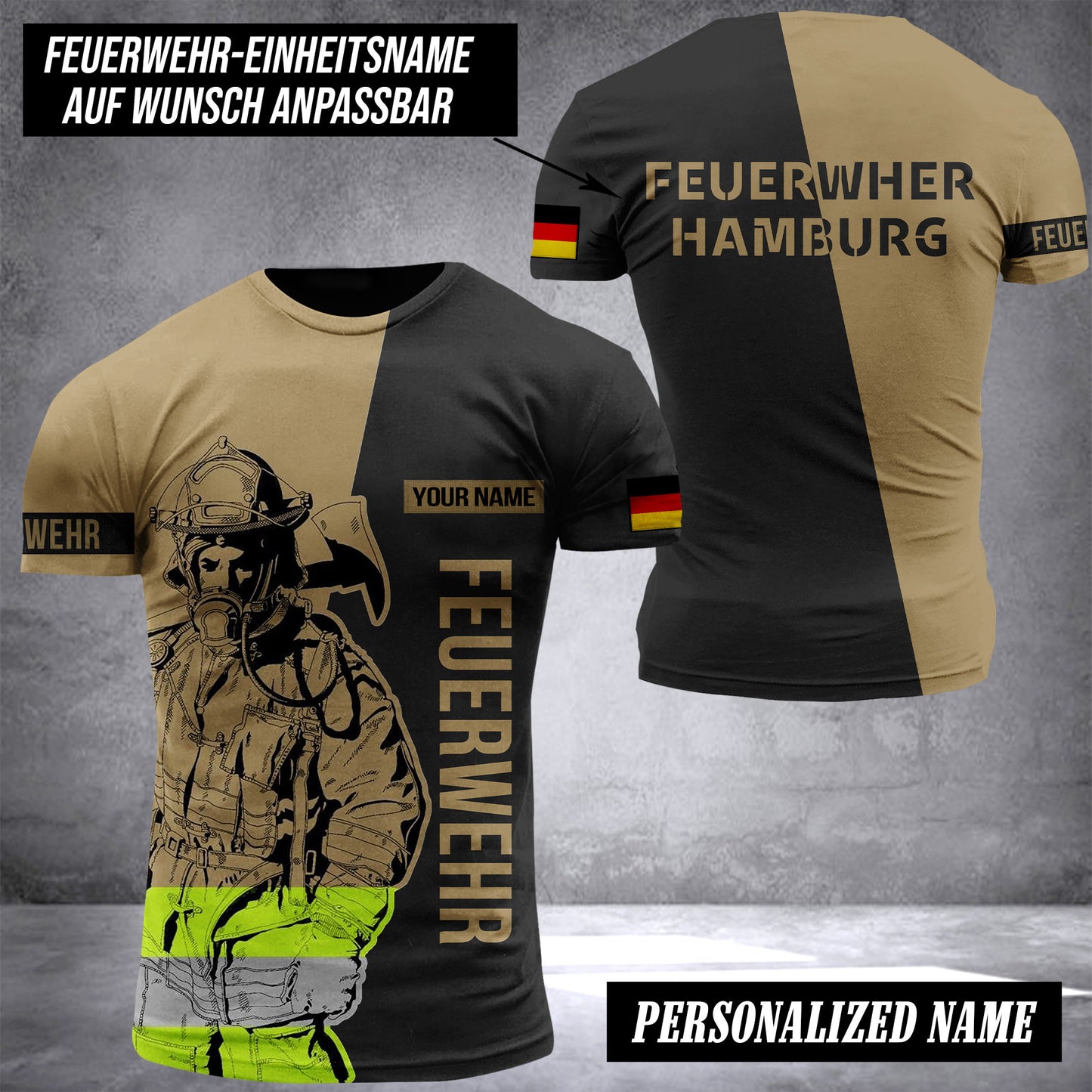 Firefighter Germany customize t shirt 3d FO