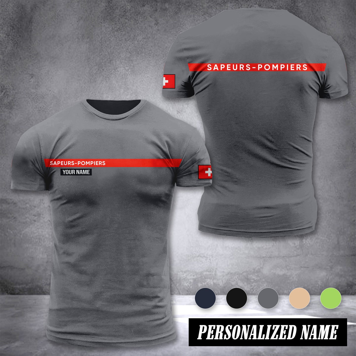 Firefighter Switzerland customize T-shirt 3d 39