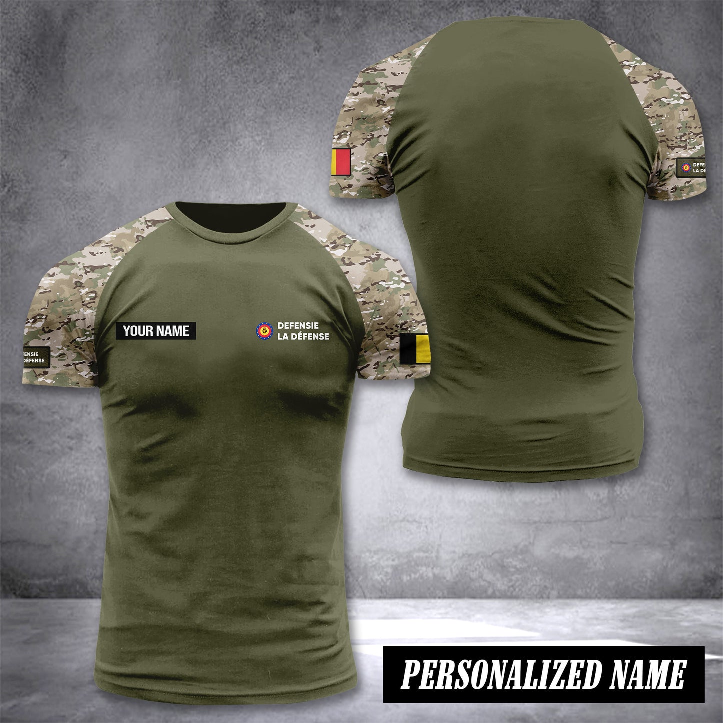 Belgium army customize T-shirt back camo