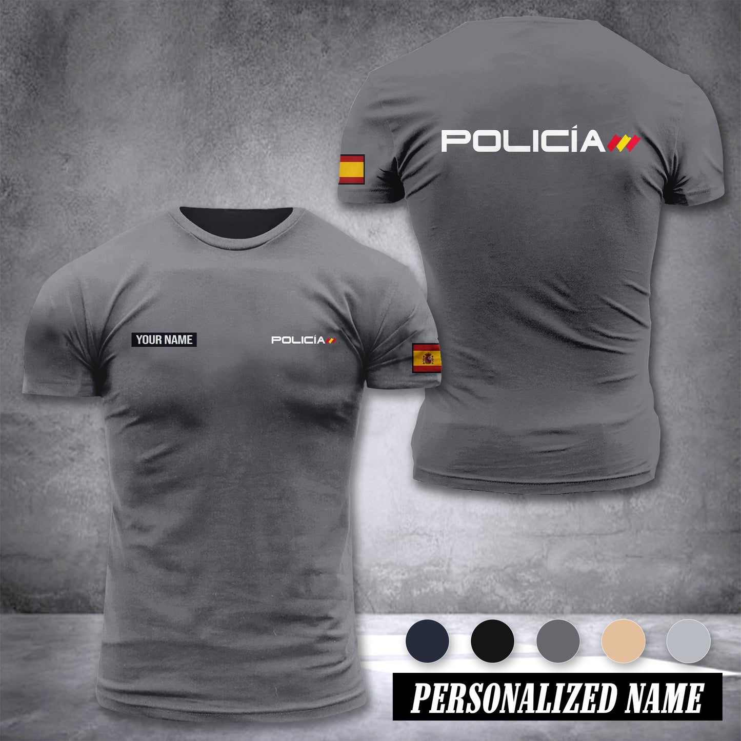 Policia Spain customize ranking T-shirt comfor