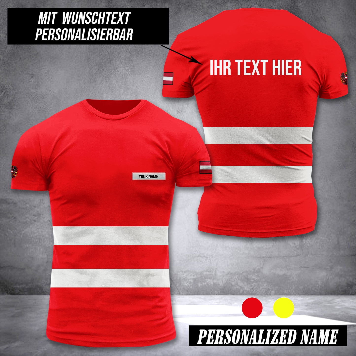 Schutzkleidung Austria customize T-shirt back XC