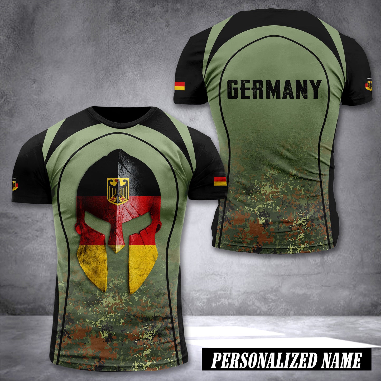 Germany customize T-shirt back Spartan Flag
