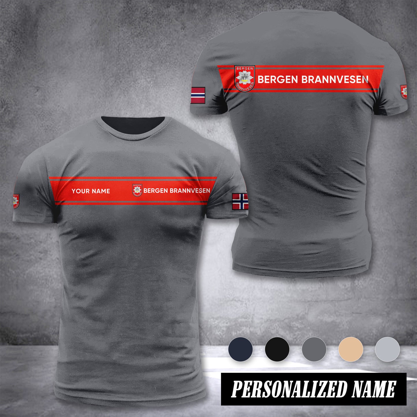 Bergen Brannvesen customize ranking T-shirt 26