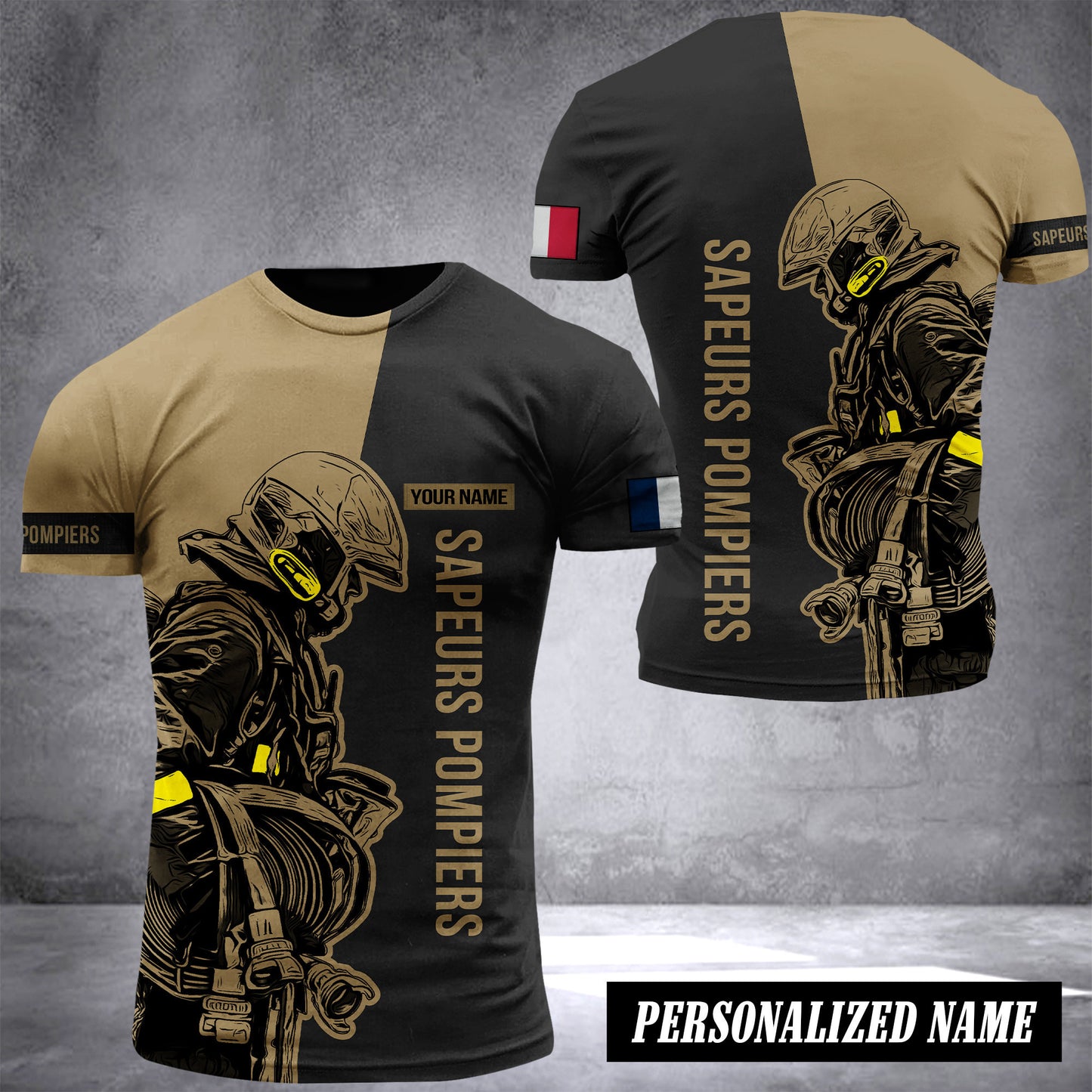 Firefighter France customize T-shirt back 197