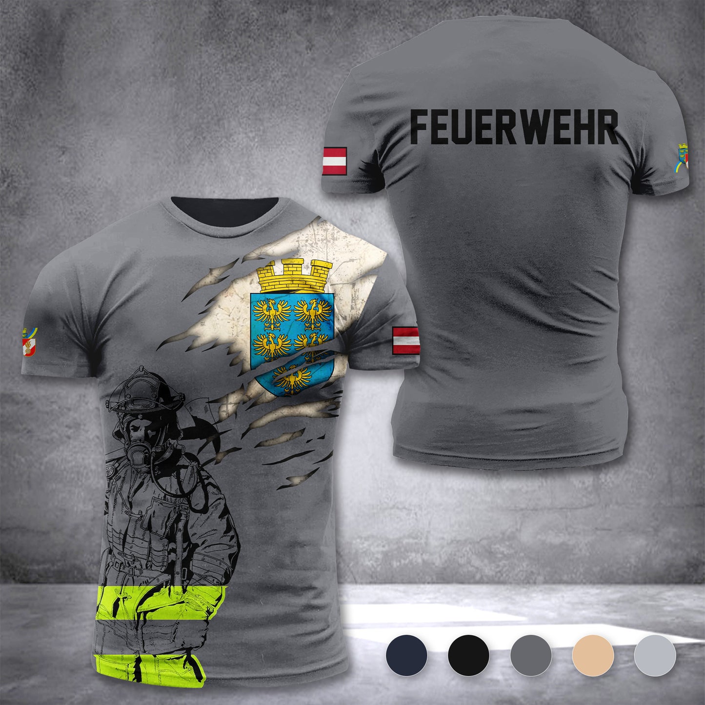 Firefighter Lower Austria customize T-shirt 3d 297