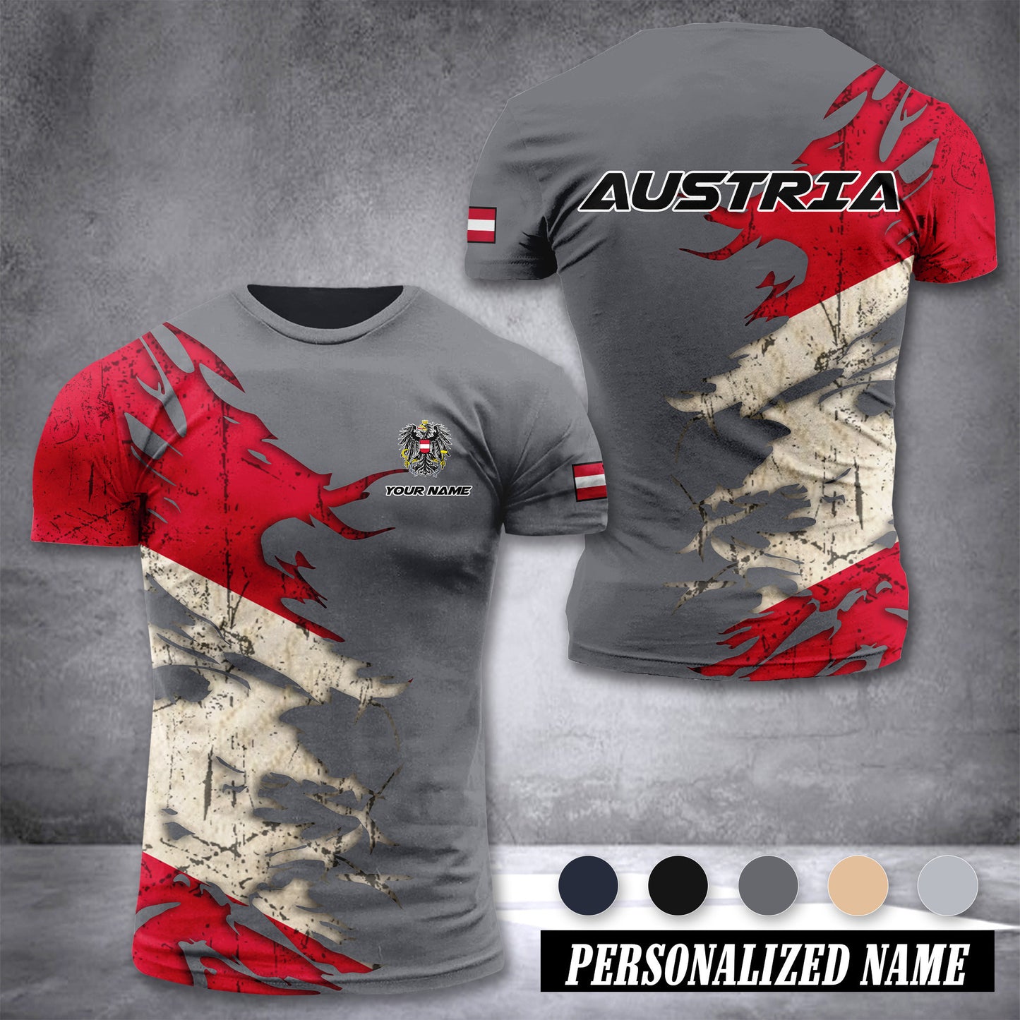 Austria customize T-shirt 3d 317
