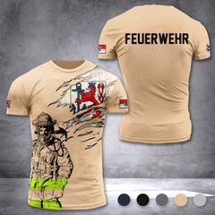 Firefighter Düsseldorf Germany customize T-shirt 3d 297