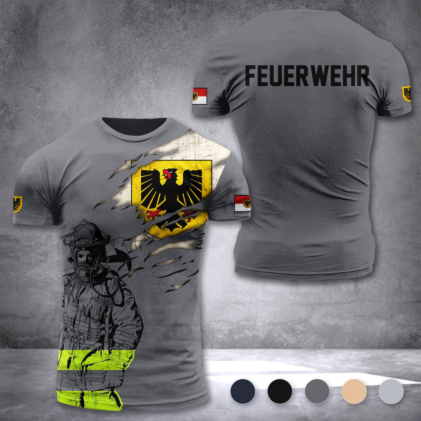 Firefighter DortmundGermany customize T-shirt 3d 297