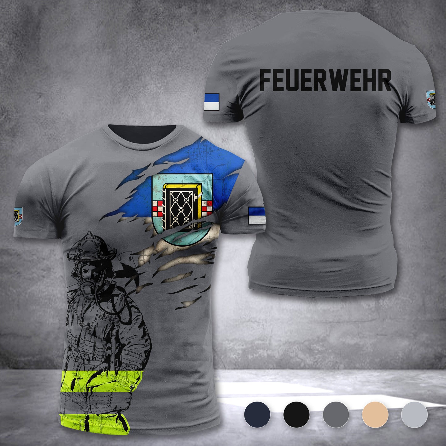 Firefighter Bochum Germany customize T-shirt 3d 297