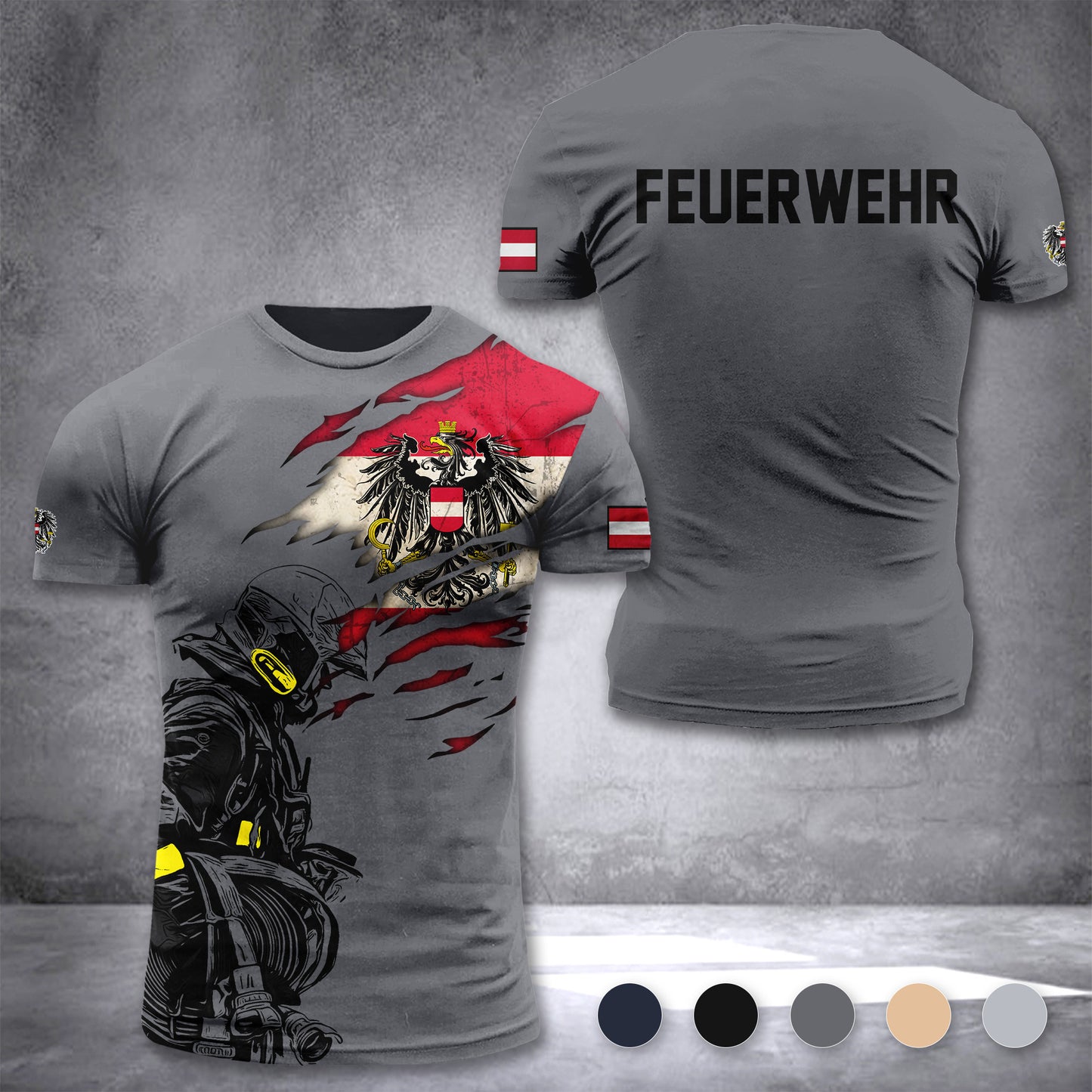 Firefighter Austria customize T-shirt 3d 2973