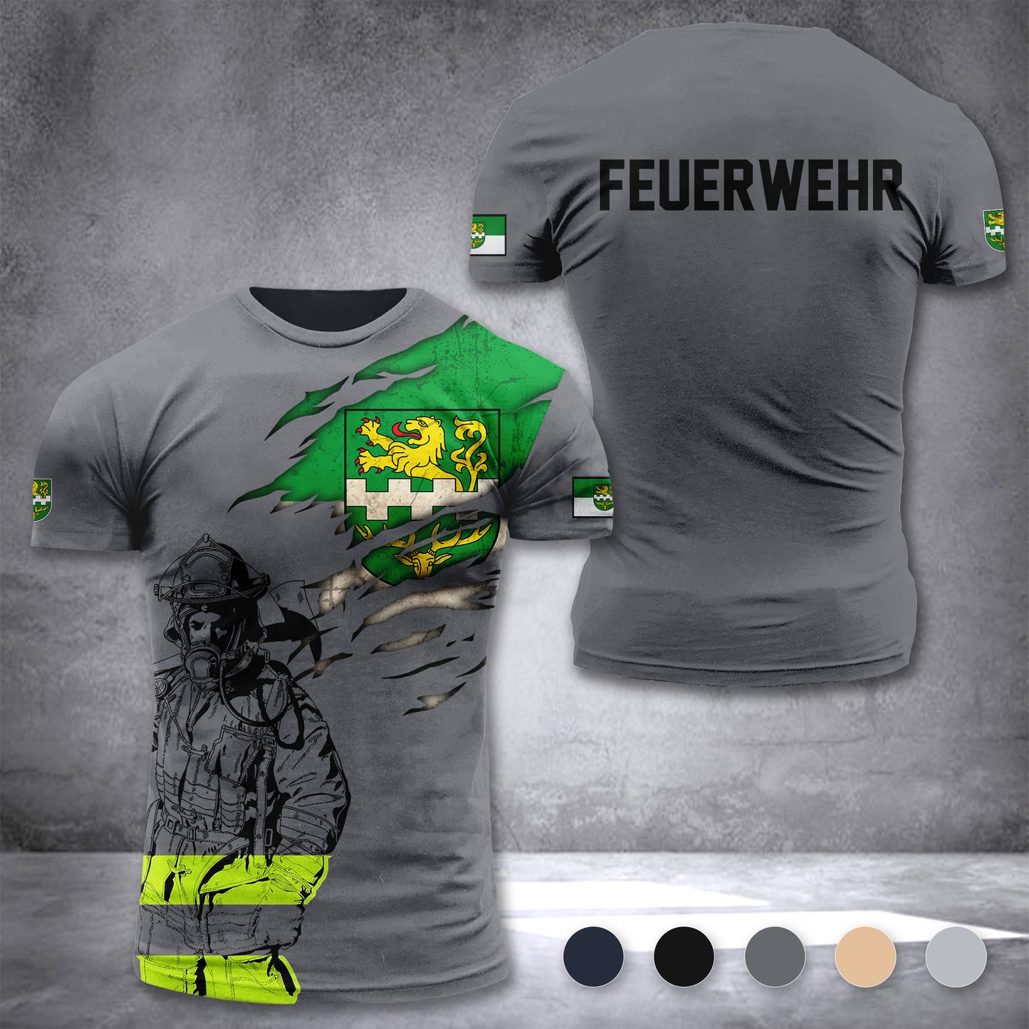 Firefighter Bergisch Gladbach Germany customize T-shirt 3d 168