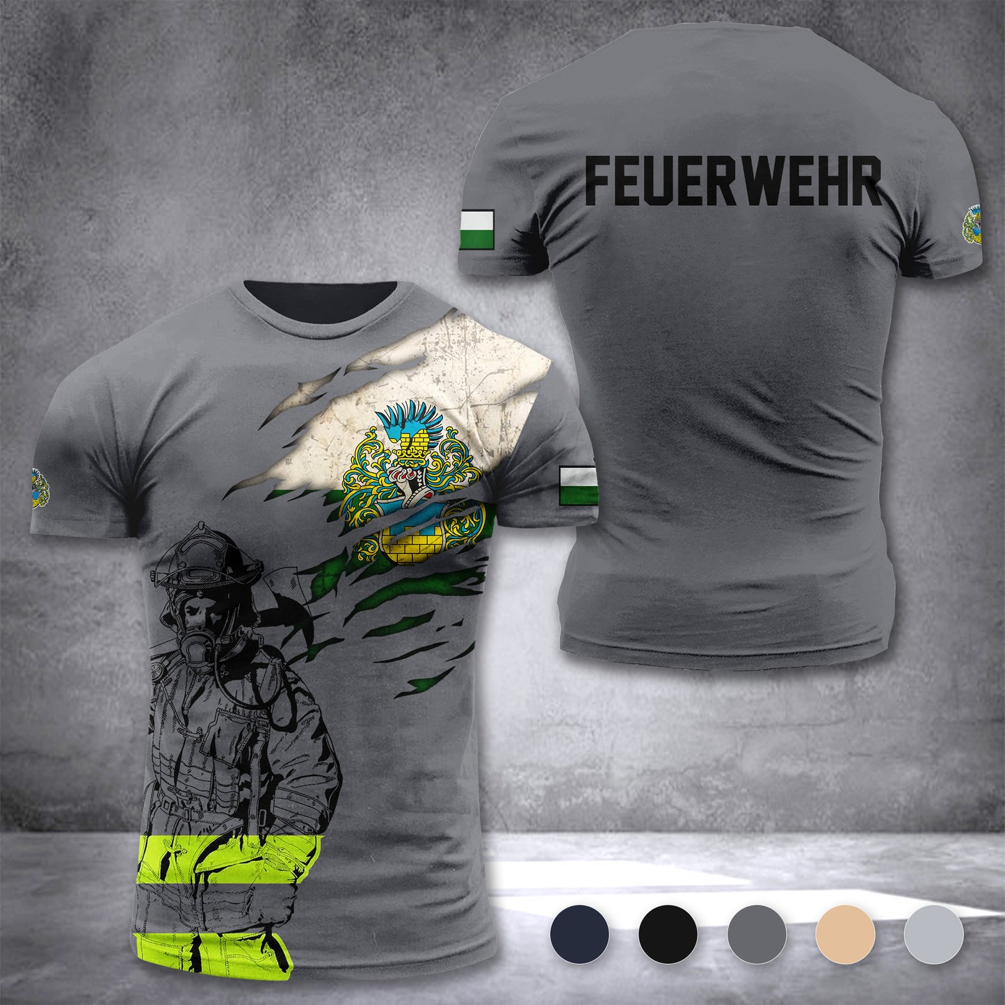 Firefighter Bautzen Germany customize T-shirt 3d 168