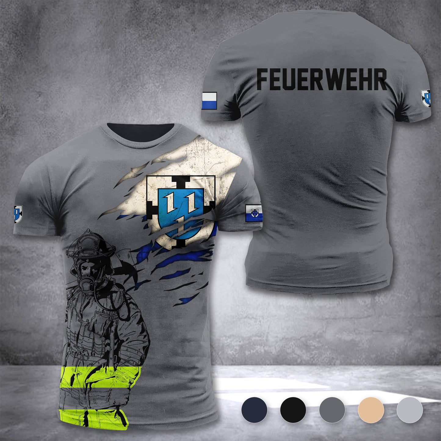 Firefighter Bottrop Germany customize T-shirt 3d 168