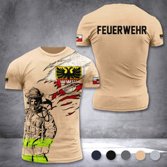 Firefighter Duisburg Germany customize T-shirt 3d 168