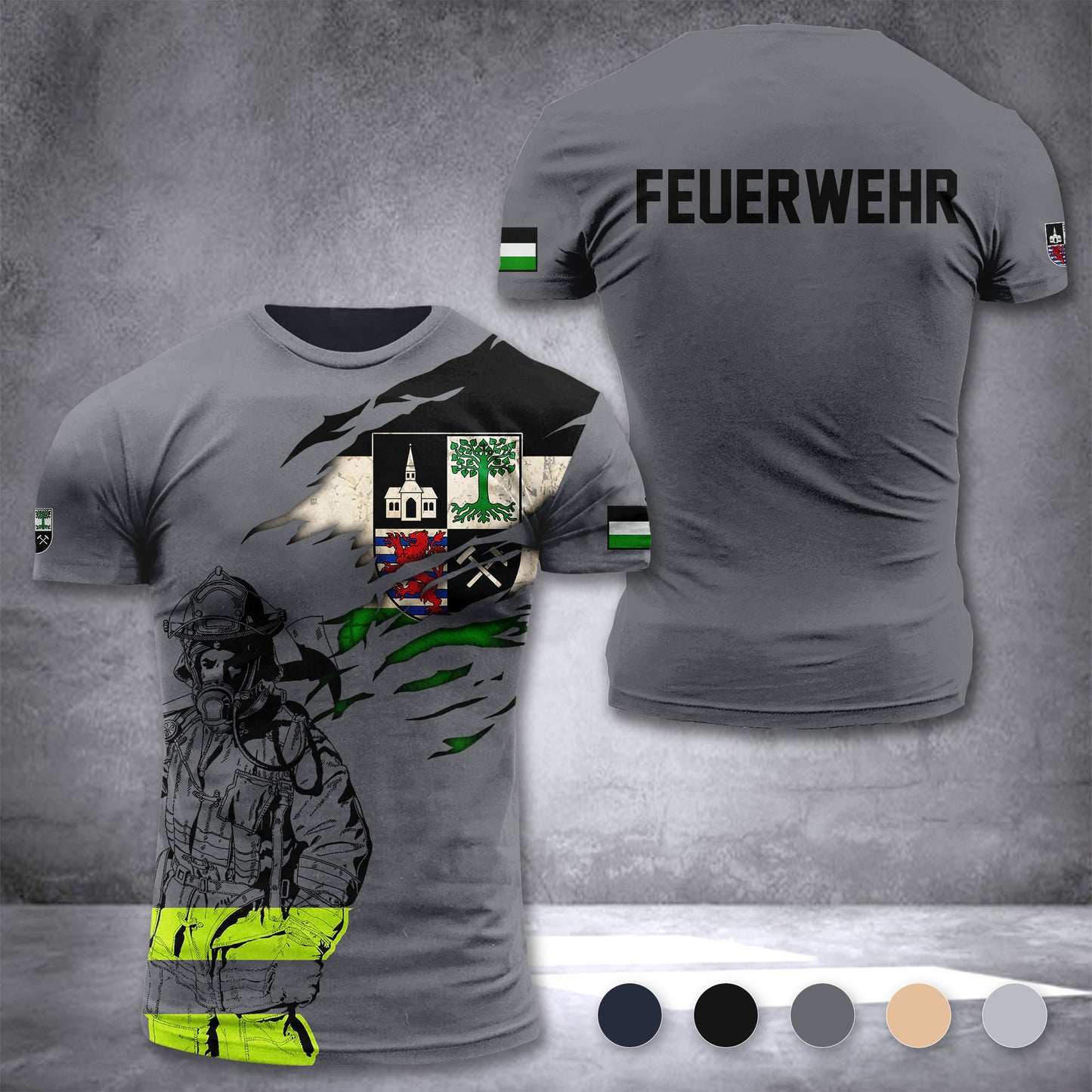 Firefighter Gelsenkirchen Germany customize T-shirt 3d 168