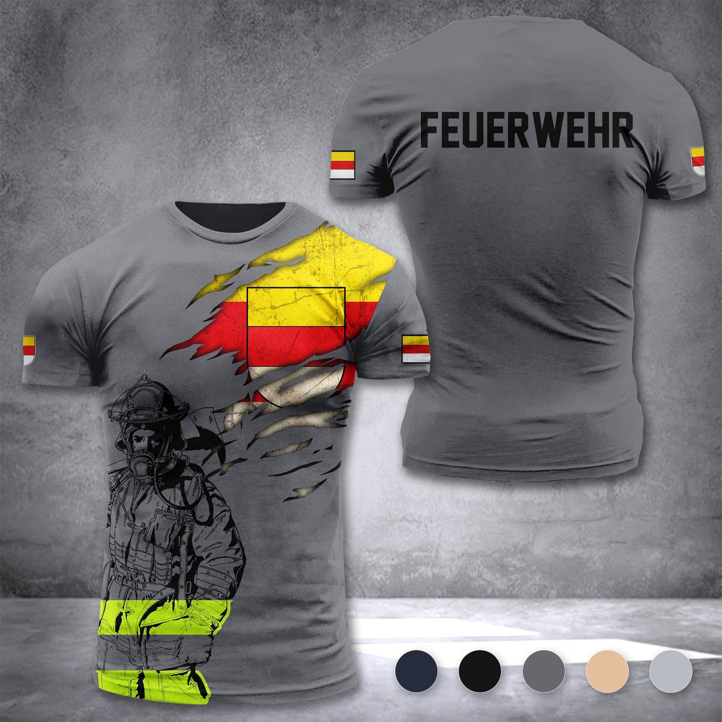 Firefighter Münster Germany customize T-shirt 3d 168
