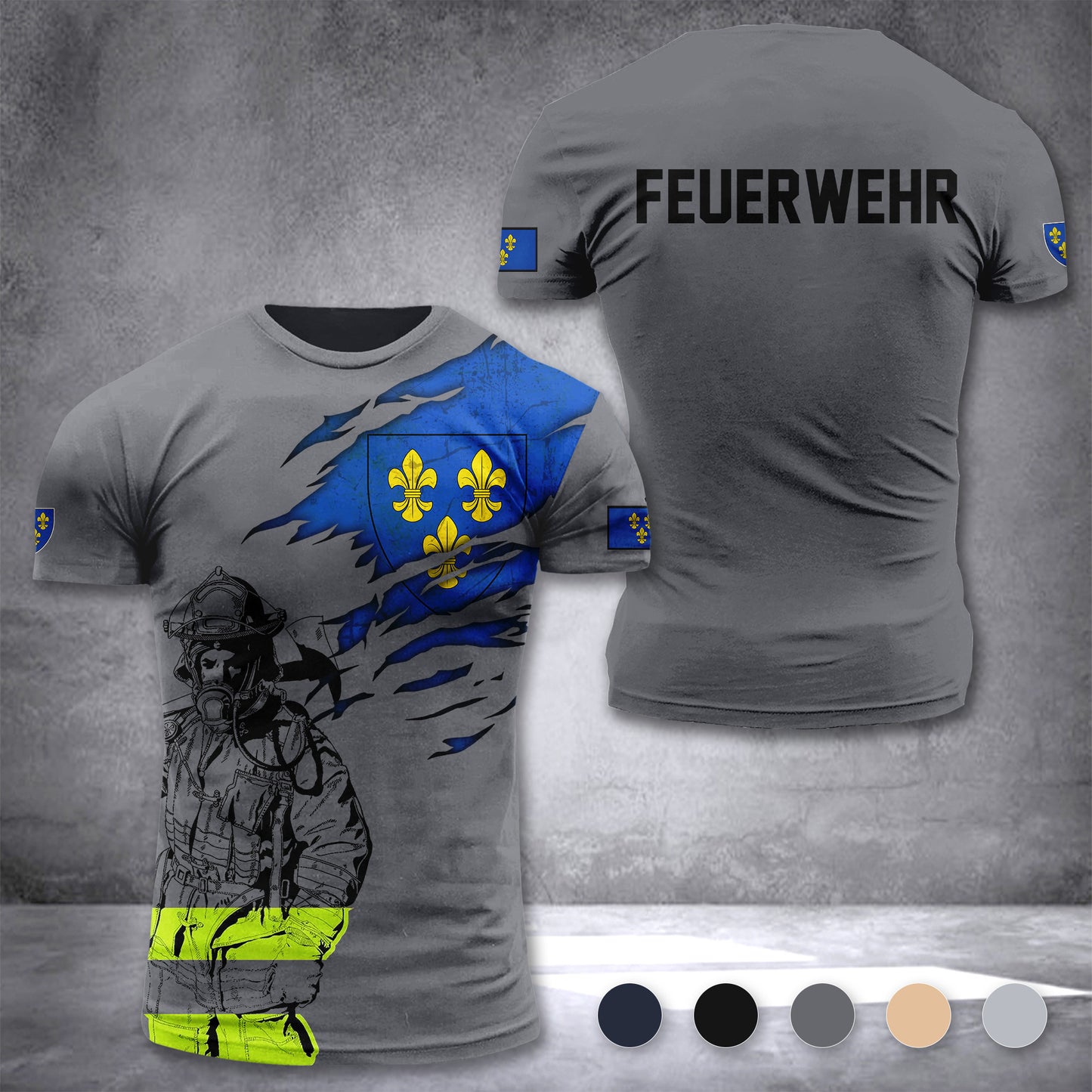 Firefighter Wiesbaden Germany customize T-shirt 3d 168