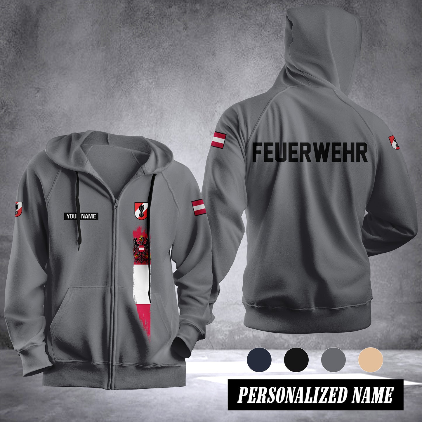 Firefighter Austria Fleece Zipper Hoodie 139