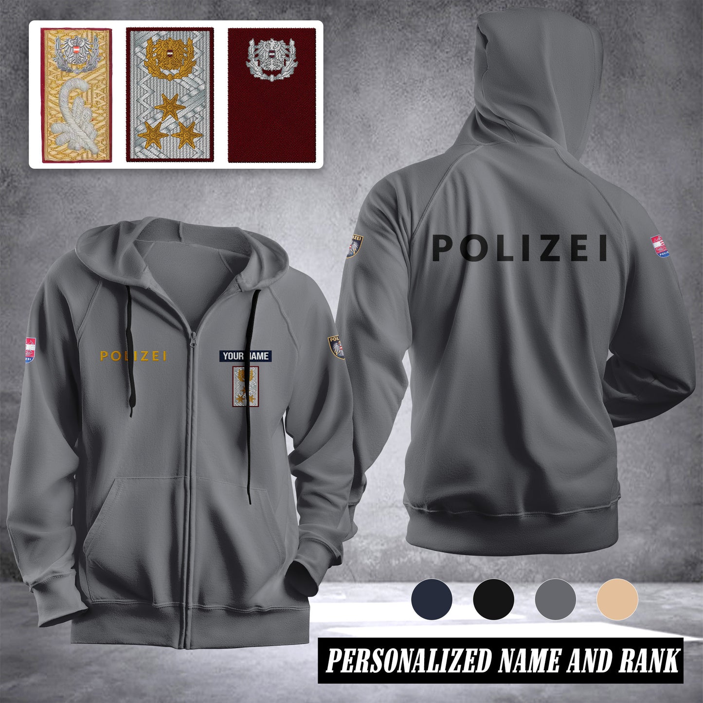 Polizei Austria Fleece Zipper Hoodie 1392
