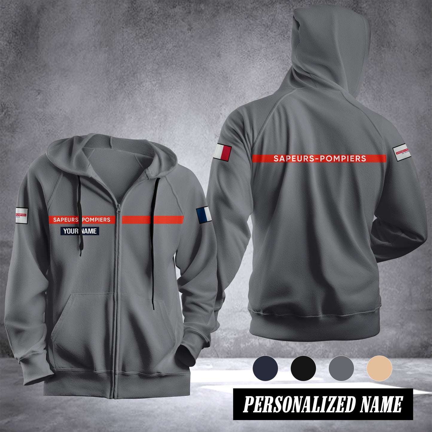Firefighter France Fleece Zipper Hoodie 1392
