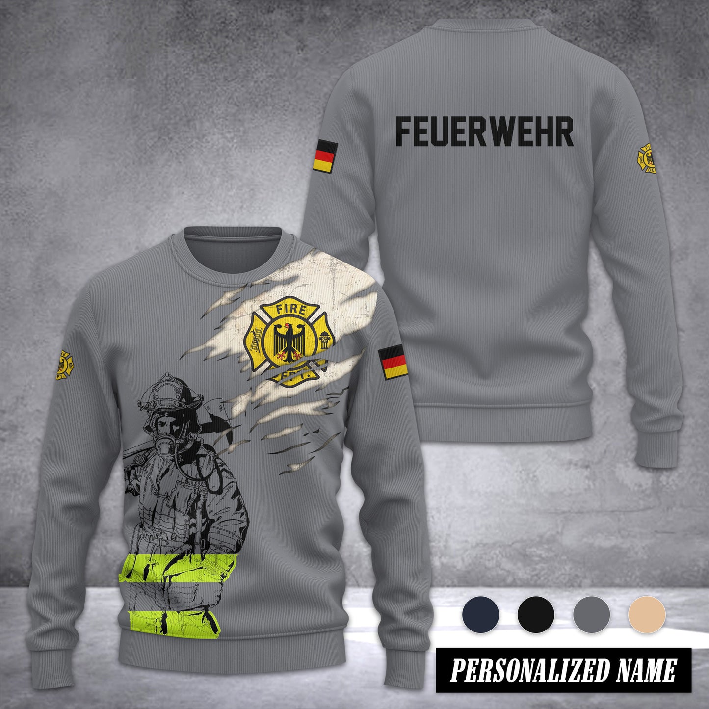 Firefighter Germany Ugly Sweater Customize 3d printed
