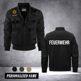 Firefighter Germany custom Herren Bomberjacke – Leichtes Arbeitsjacke mit Stehkragen und Mehreren Taschen