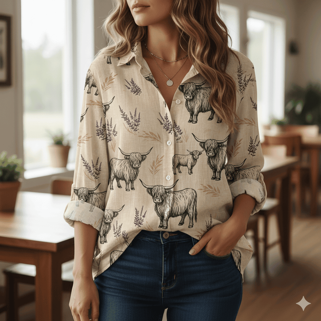 Highland cattle Linen Shirts